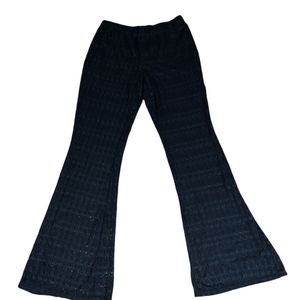 Sold Joe B by Joe Benbasset Black Crochet Wide Leg Pants Short Lining Medium